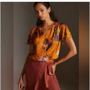 Anthropologie, Tiny, Venus Knit Wrap Top, XS, Cedar, Excellent Condition